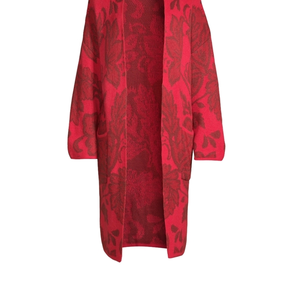 Time & True Oversized Red Drop Shoulder Cardigan - Picture 3 of 4